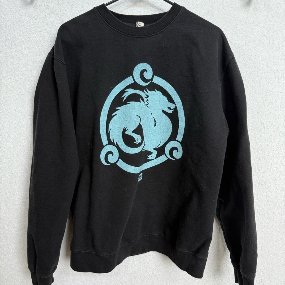 Black Sweatshirt with Blue Dragon graphic
